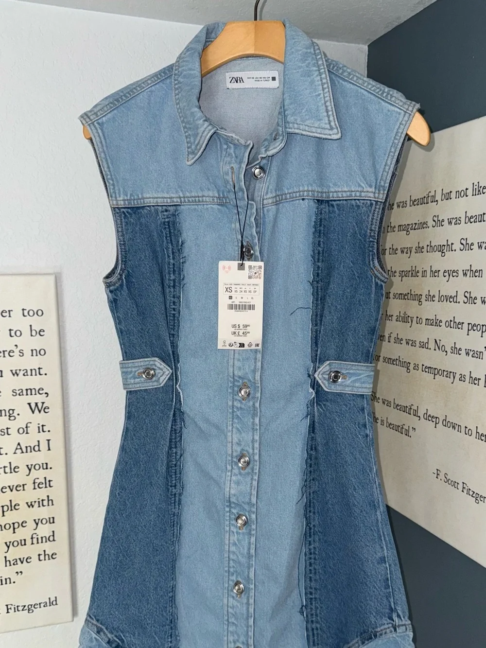 ZARA Denim Mini Dress - Picture 2 of 16